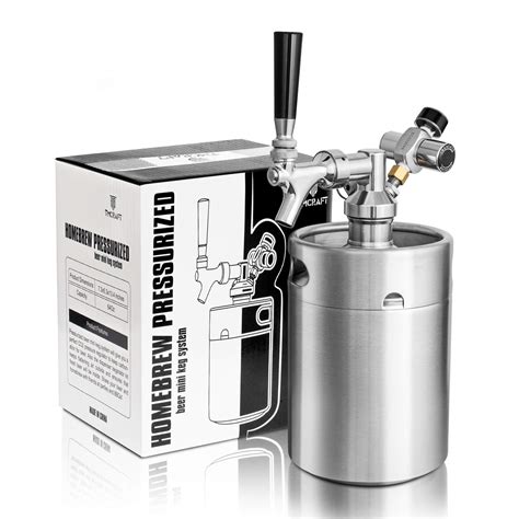 Buy Tmcraft 64oz Pressurized Mini Keg Growler Portable Stainless Steel Home Keg Kit System With