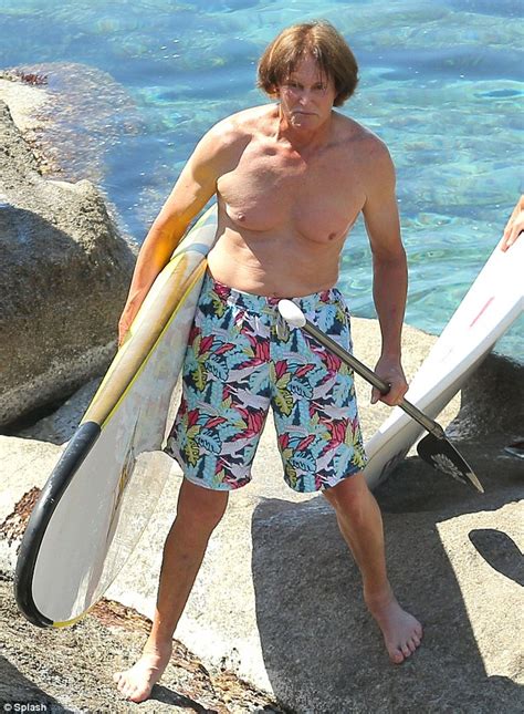 Bruce Jenner 63 Shows Off A More Wrinklier Physique As He Goes Paddle Boarding With Muscular