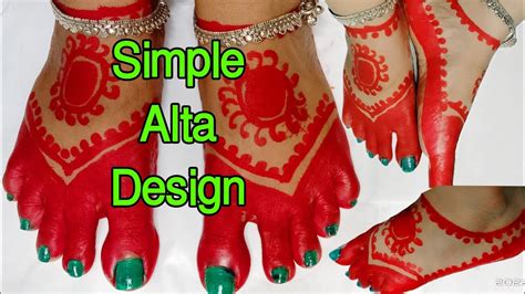 Simple Alta Design 2022alta Design With A Brushআলতা ডিজাইন My