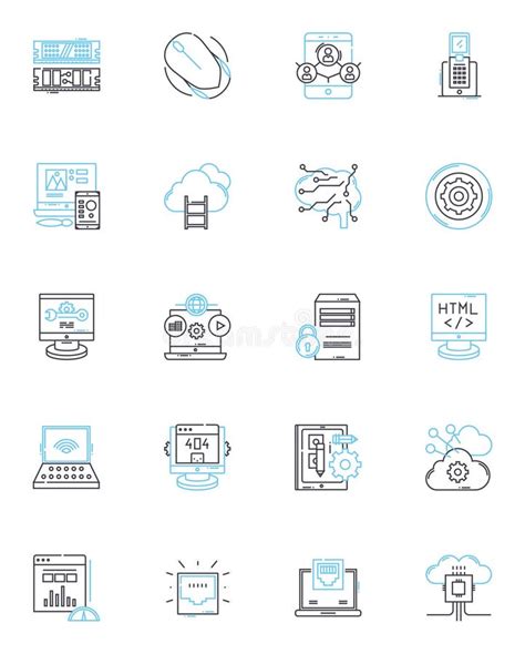 Telecommuting Job Linear Icons Set Remote Work From Home Virtual