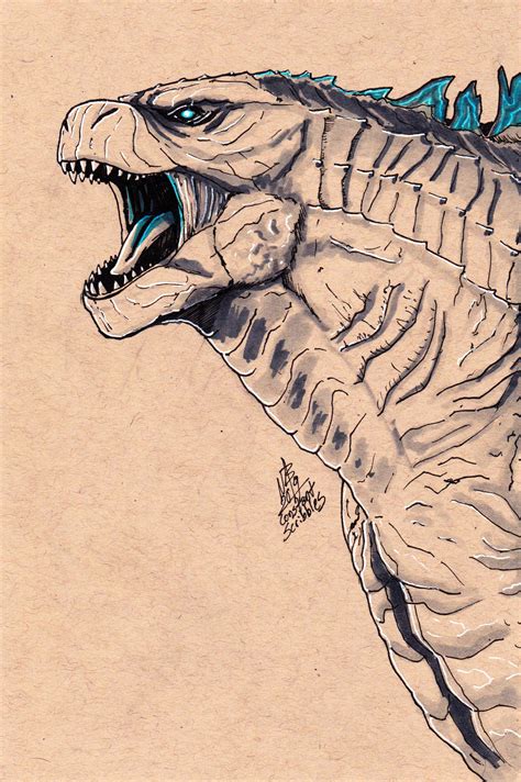 Godzilla Toned Paper Sketch By Constantscribbles On Deviantart