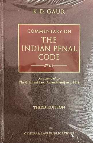 Textbook On The Indian Penal Code Gaur K D 9789350352533 AbeBooks