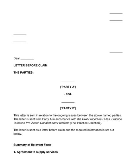 Small Claims Court Letter Of Demand Template