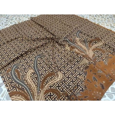 Jual Kain Batik Solo Bahan Paris Motif Sogan Manuk Tembok Bambu