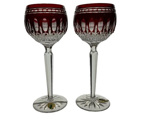 Lot Waterford Clarendon Ruby Cordials And Wine Glasses