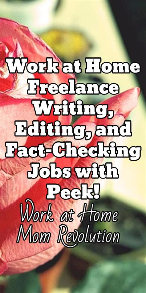 Work At Home Writing Editing And Fact Checking Jobs With Peek Work At Home Mom Revolution