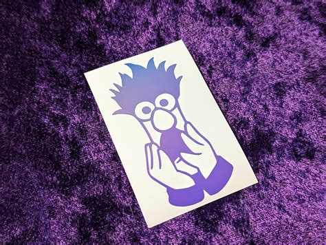 Muppets Beaker Outline Screaming Vinyl Decal in Magical Holographic or ...