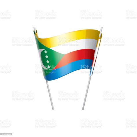 Vetores De Bandeira Das Comores Ilustração Do Vetor Em Um Fundo Branco E Mais Imagens De