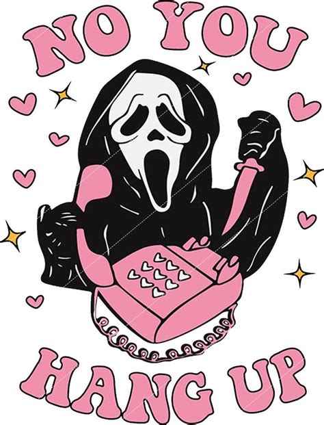 A Black And White Drawing Of A Ghost Holding A Pink Heart With The