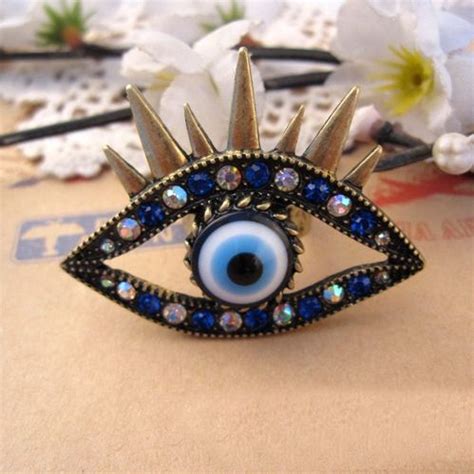 Evil Eye ring | Blue eye ring, Crystal fashion, Evil eye ring