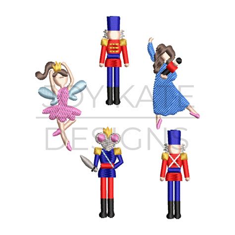 Girl Nutcracker Ballet Character Trio Vintage Embroidery Design Joy