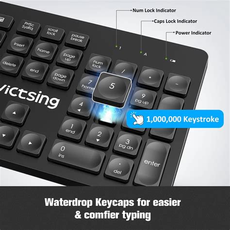 Wireless keyboard and mouse set, VicTsing PC176B - omvi.store