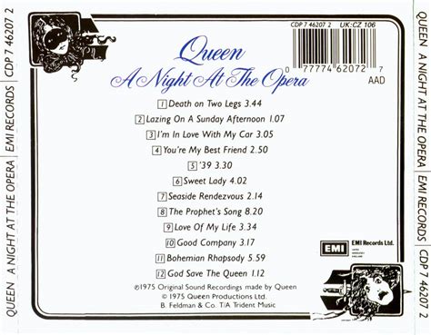 Discos Para Hist Ria A Night At The Opera Do Queen