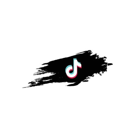 Tiktok social media logo icon with watercolor brush, tiktok background ...