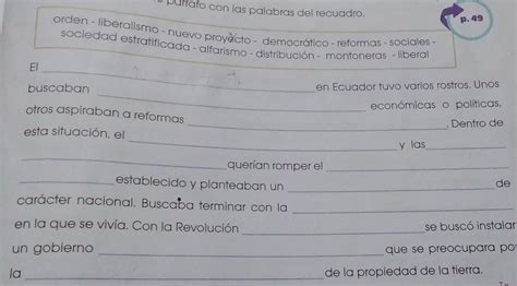 Con Las Palabras Del Recuadro Completa La Siguiente Tabla Estudiar