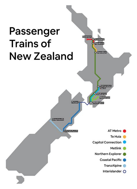 Map of passenger trains in New Zealand (my first transit map so its far ...