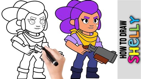 How To Draw Shelly From Brawl Stars Brawl Stars Star Coloring Pages