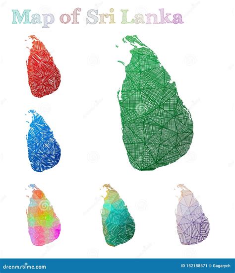 Hand Drawn Map Of Sri Lanka Stock Vector Illustration Of Bright