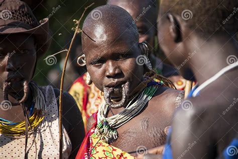 Women From The African Tribe Mursi Surma Ethiopia Editorial Image