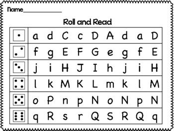 Roll and Read Alphabet Letters by Julianna Hughes | TPT