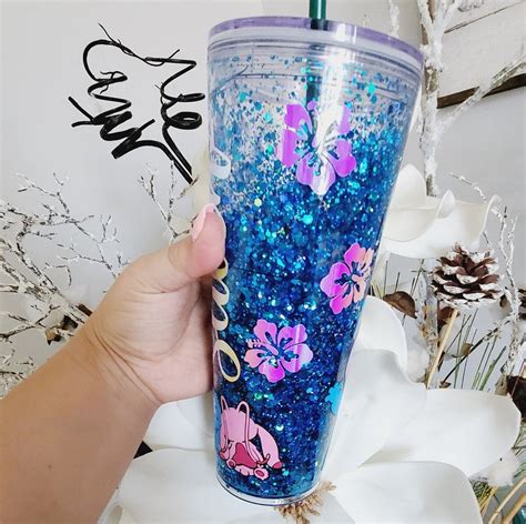 Stitch Starbucks Snowglobe Tumbler Stitch Snow Globe Cup Etsy