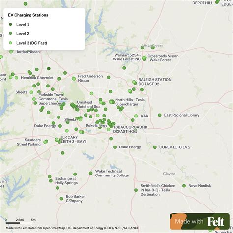 Electric Vehicle Charging Stations in Wake County, North Carolina