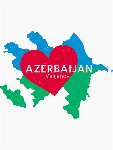 "I love Azerbaijan map design." Sticker for Sale by Valijanov | Redbubble