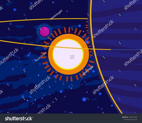 2d Illustration Cartoon Space Background Picture Stock Illustration 1259131609 Shutterstock