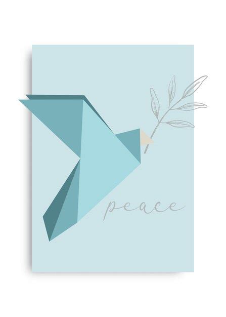 Premium Vector | Origami peace dove poster design