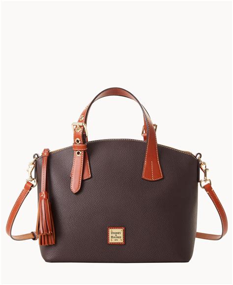 Dooney Bourke Pebble Grain Trina Satchel In Brown Lyst