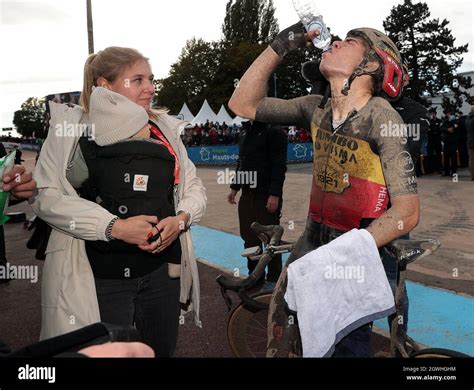 Belgian Wout Van Aert Of Team Jumbo Visma And His Wife Sarah De Bie