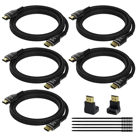 4k Hdmi Cable 25 Feet 5 Pack Ultra Hd Hdmi 20 Cable Nylon Braided