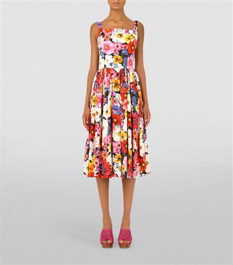 Dolce Gabbana Garden Print Midi Dress Harrods Us