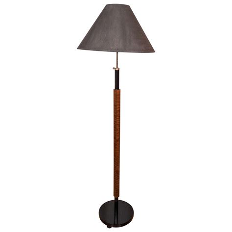 Spectacular French Art Deco Chrome And Wood Torchiere Floor Lamp At 1stdibs