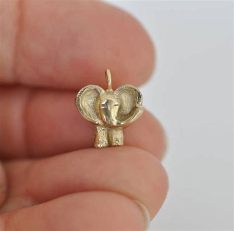 Solid Gold Elephant Pendant 14K Solid Gold Necklace Etsy Israel