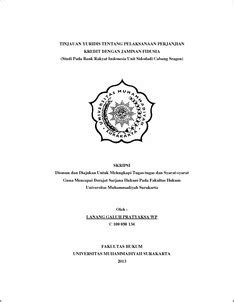 Tinjauan Yuridis Tentang Pelaksanaan Perjanjian Kredit Dengan Jaminan