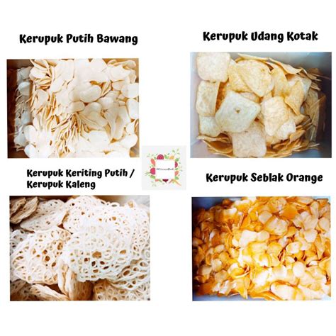 Jual Kerupuk Mentah Putih Bawang Udang Kotak Keriting Putih Udang