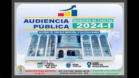 Primera Audiencia Pública De Rendición De Cuentas 2024 Noticias Municipalidad Distrital De