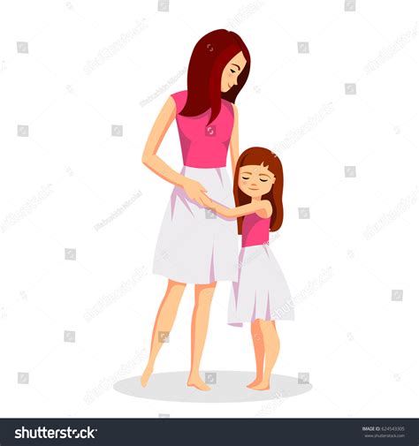 Mother Daughter Vector Illustration Stock Vector Royalty Free