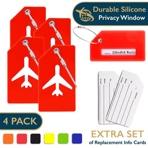 Comfitime Luggage Tags Tsa Approved Silicone Luggage Tags For