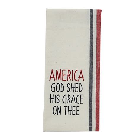 America God Shed His Grace Embroidered Dishtowel By Park Designs