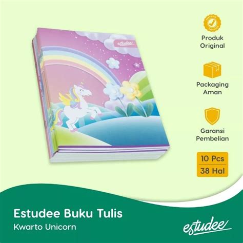 Jual Buku Tulis Estudee Unicorn Lembar Kwarto Isi Cover New