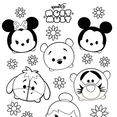 Tsum Tsum Coloring Pages Disney Coloring Pages Cute Coloring Pages