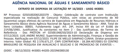 Concurso ANA BANCA CONTRATADA R 22 Mil Confira