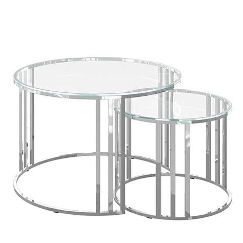 Alluras Clear Glass Coffee Table With Silver Cross Steel Frame