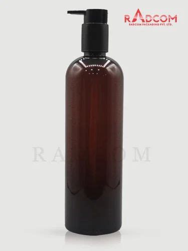 500ml Amber Boston Pet Bottle With 24mm Lotion Lock Pump Black 200 Ml