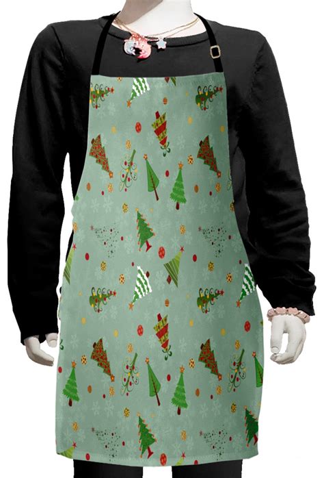 Christmas Kids Apron Pattern Of Different Christmas Treesnd Holiday