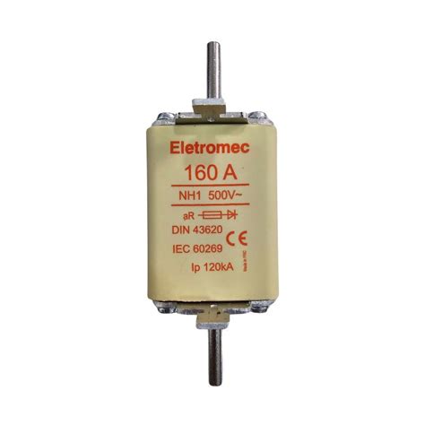 Fusível 160A 500V 120kA NH1 Ultra Rápido Eletromec Ponto da Eletrônica