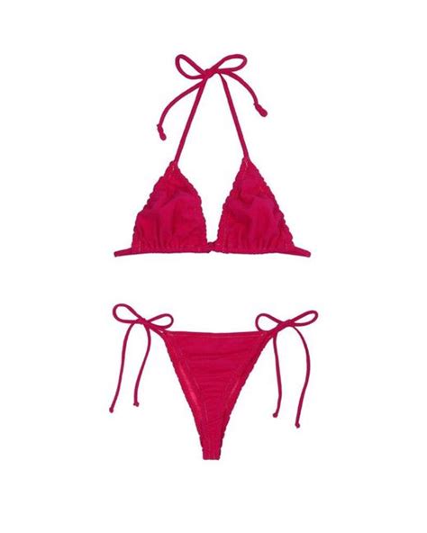 Reina Olga Concetta Triangle Bikini Set In Pink Lyst