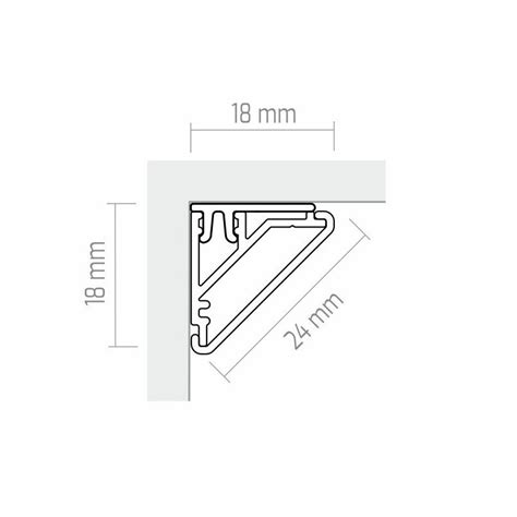 Profil CORNER LINE Pentru Banda LED 2 M Incastrat Cu Difuzor